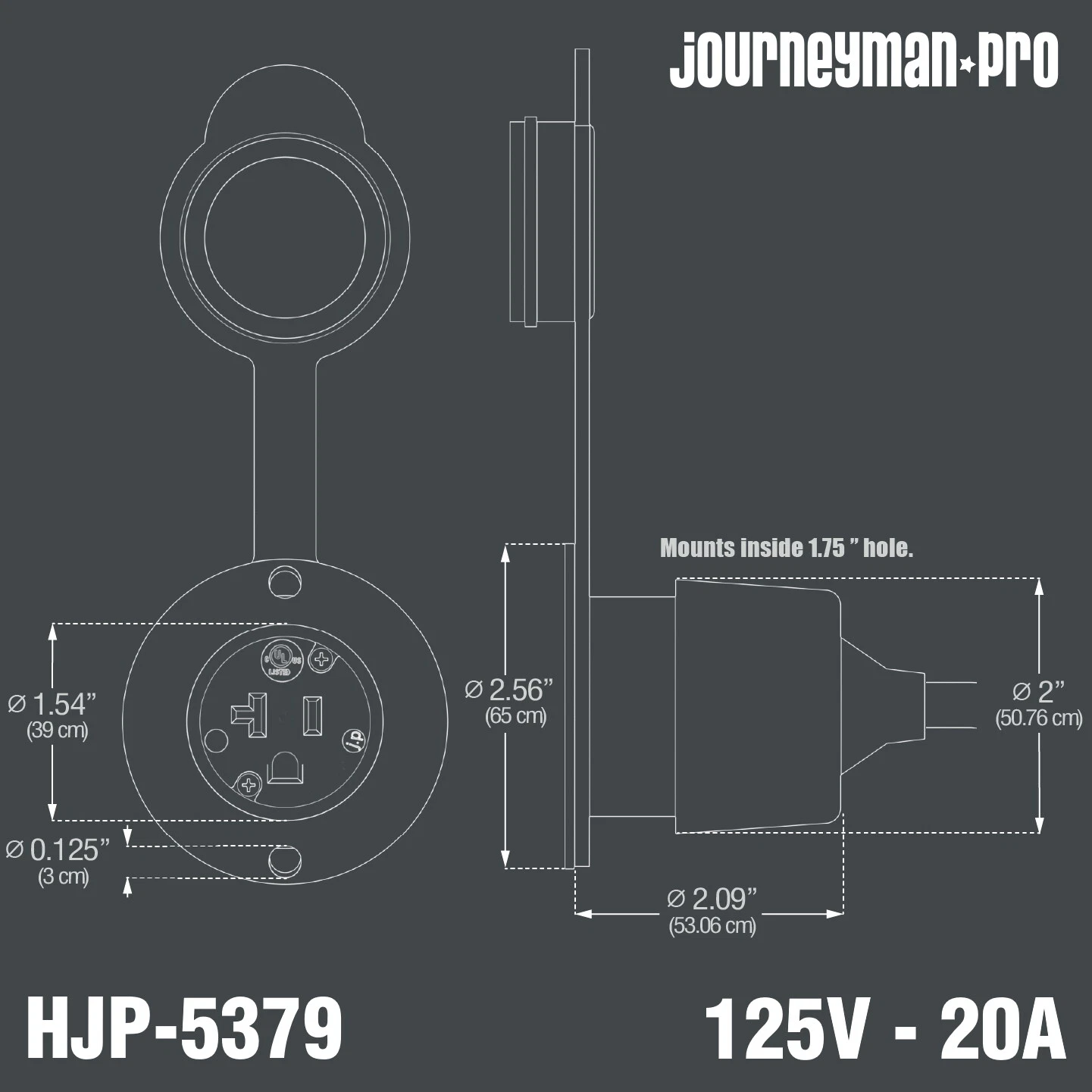 Heavy Duty 125V 20A Outdoor Power Outlet – Waterproof RV / Boat / Workshop Plug - Image 6